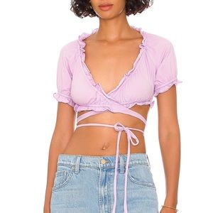 Purple Revolve Tie Wrap Top
